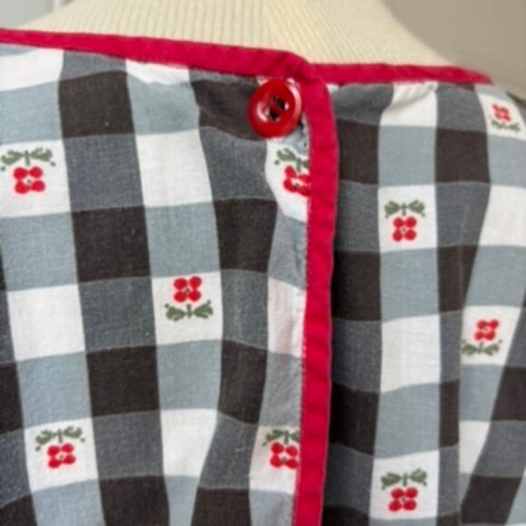 Vintage 70s handmade check cobblers smock full apron - Picture 7 of 11